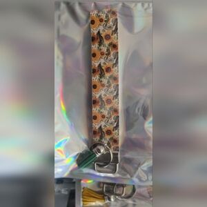 Faux Leather Keychain - Sunflowers